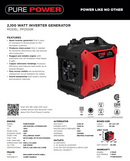 PURPP2100R 2100 WATT DIGITAL INVERTER GENERATOR