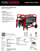 PURPP3600PR GENERATOR, 3600 WATT
