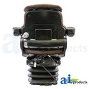 MSG95741BNC, GRAMMER SEAT ASSEMBLY, BROWN MATRIX CLOTH, BLACK VINYL ARMRESTS (WIDER BOTTOM CUSHION FOR EXTRA COMFORT)