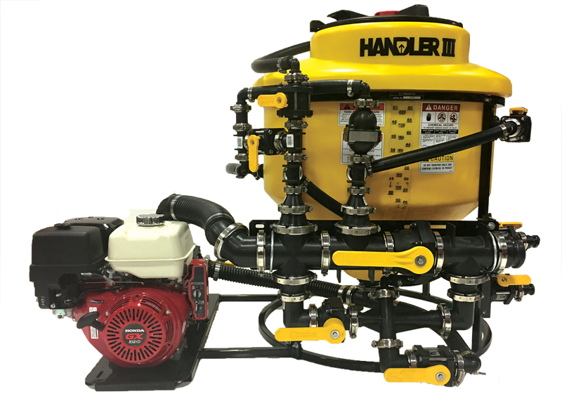 85-H33HDP13, HANDLER III - 3” , HIGH FLOW AND PRESSURE, 3" - 13HP PUMP 70 US GAL/275L 3” CAMLOCK CONNECTIONS 16” HINGED AND LOCKABLE LID 2” DUAL PORT VENTURI ROTACRAFT TANK RINSING NOZZLE 3” HYPRO PUMP/GX390 HONDA ELECTRIC START (12V POWER NOT INCLUDED)
