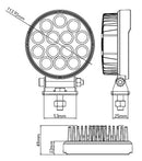 10-20023 1442 Round Work LED Work Light 10-20022/10-20023