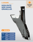 CCGAY0 - C-Shank High-Rate Side Band Granular (3/4" right)