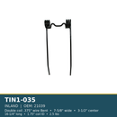 TIN1-035 INLAND harrow tine - .375", 7-5/8", 16-1/4", 1.75"