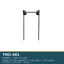 TIN1-061 MORRIS harrow tine - .375", 9-1/4", 17", 1.75"
