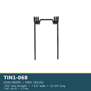 TIN1-068 JOHN DEERE harrow tine - .375", 7-1/2", 12-3/4", 1.65"