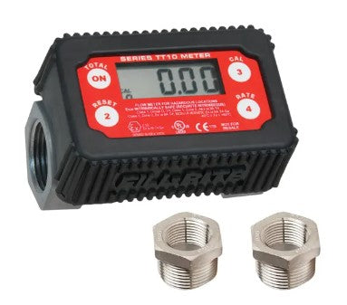 FIL-TT10AN,INLINE DIGITAL METER 1" NPT, ALUMINUM, 8-132 LPM