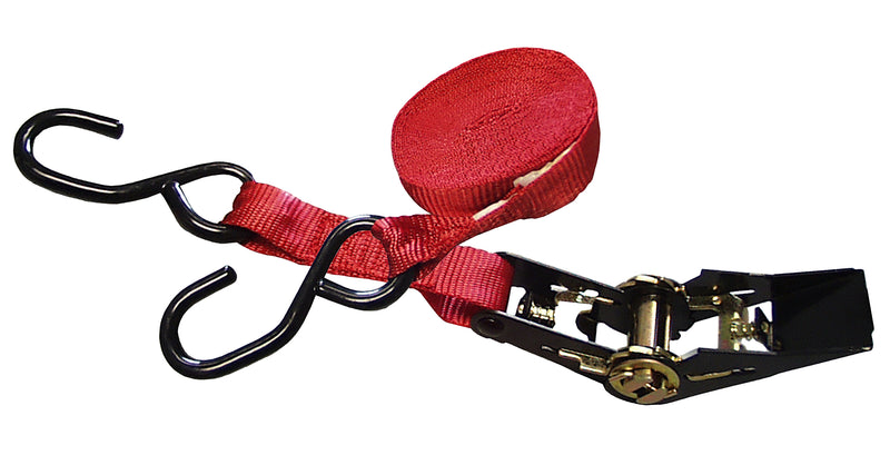 12206, Ratchet Strap 1" x 15' Red, 500lbs