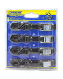 12332, Cam Straps 1 x 6' 4-Pack Black