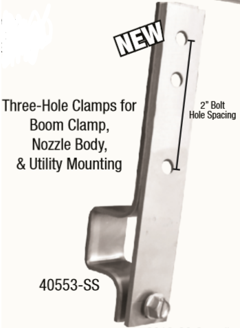 40553-SS, CLAMP ASSY, 1" PIPE, 3-HOLE,SS