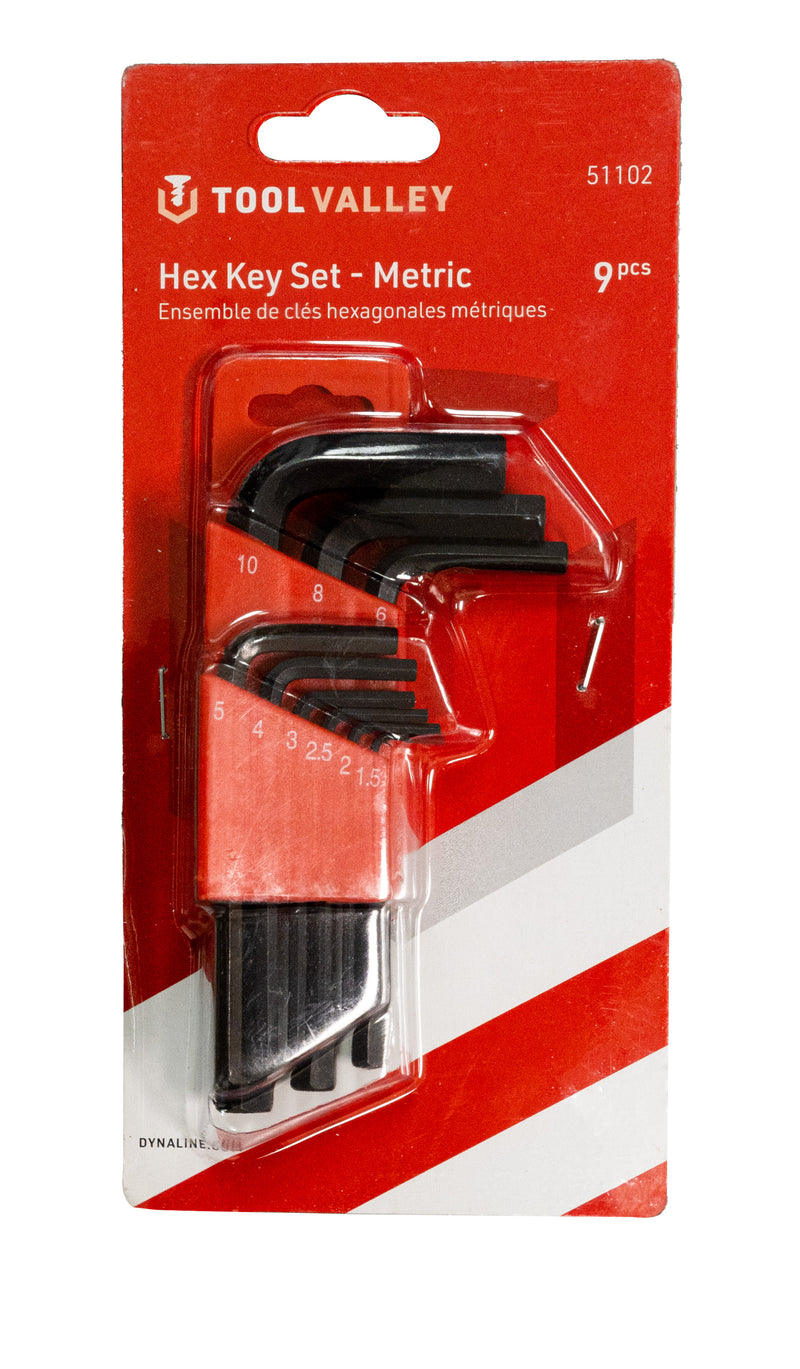 51102, Hex Key Set - 9 Pc Metric