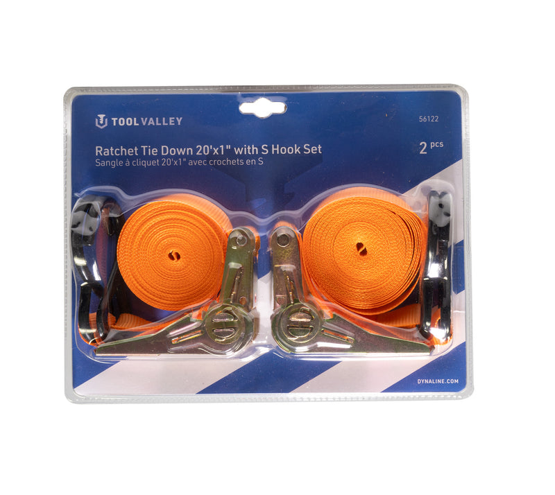 56122, 2pc Ratchet Tie Down Set