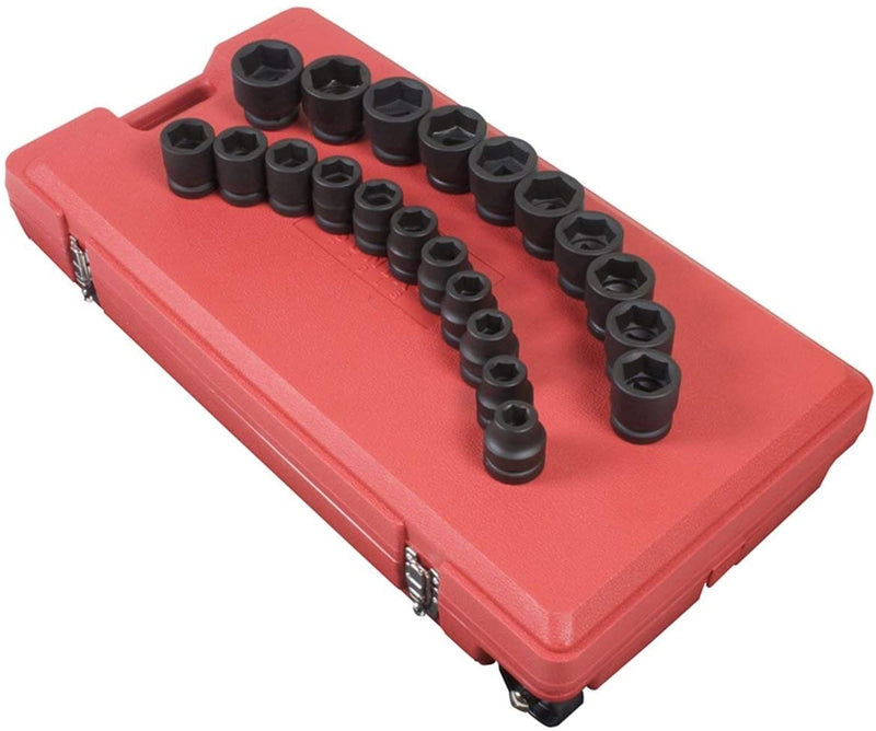 5692, Sunex 5692 1" Drive Fractional SAE 3/4" to 2" Impact Socket Set, 21 Piece