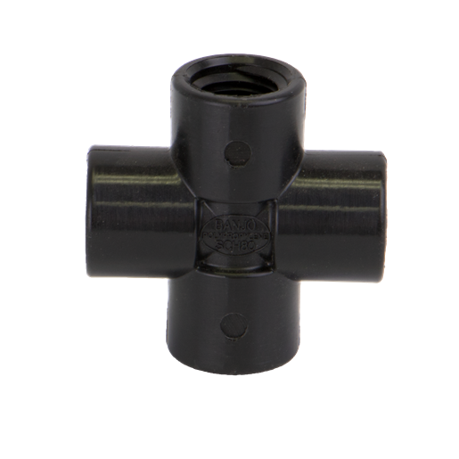 CR025, 1/4" POLY PIPE CROSS