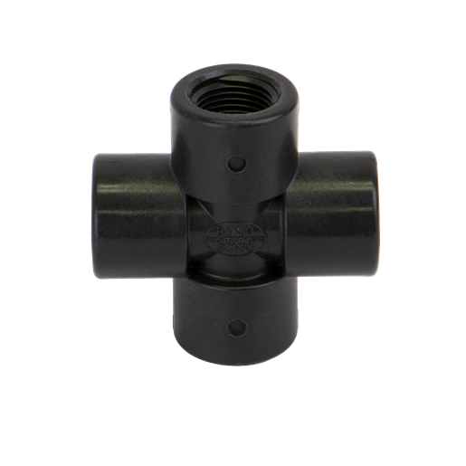 CR038, 3/8" POLY PIPE CROSS